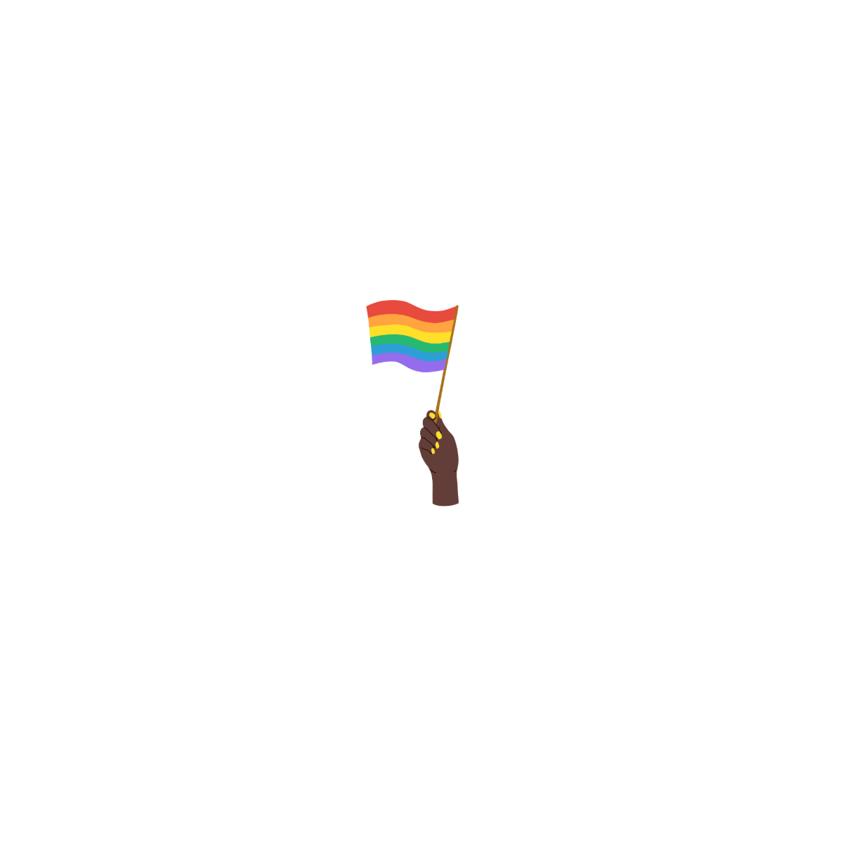 Pride flag icon isolated on white background.