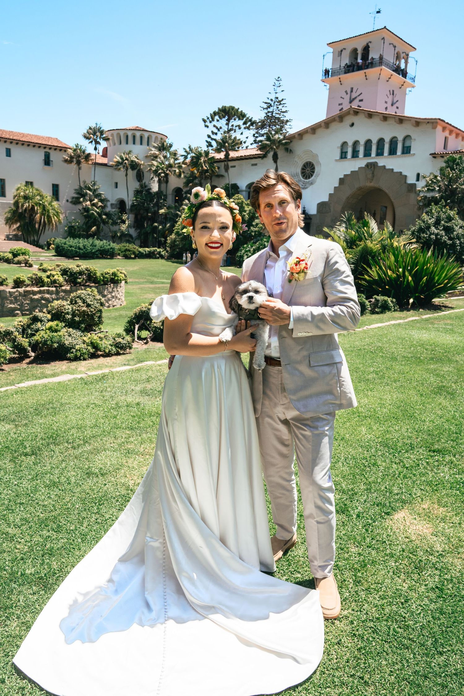 Wedding portrait session at Santa Barbara Courthouse.