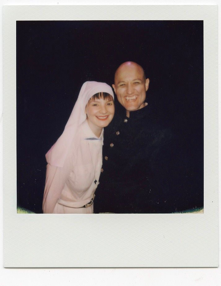 Polaroid of wedding couple.