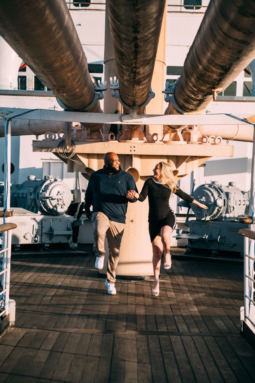 Engagement photo at Queen Mary.