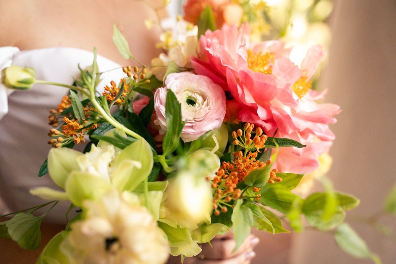 Wedding flower detail shot.