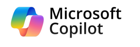 Microsoft Copilot logo featuring a colorful twisted ribbon icon beside Microsoft Copilot text.