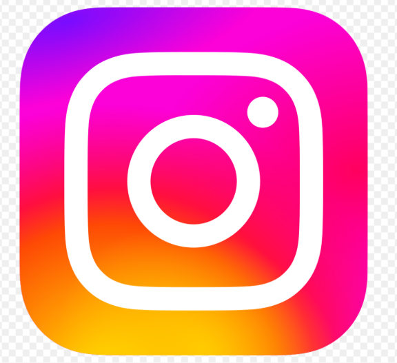 Instagram app logo with colorful gradient pink orange purple background and white camera outline icon.