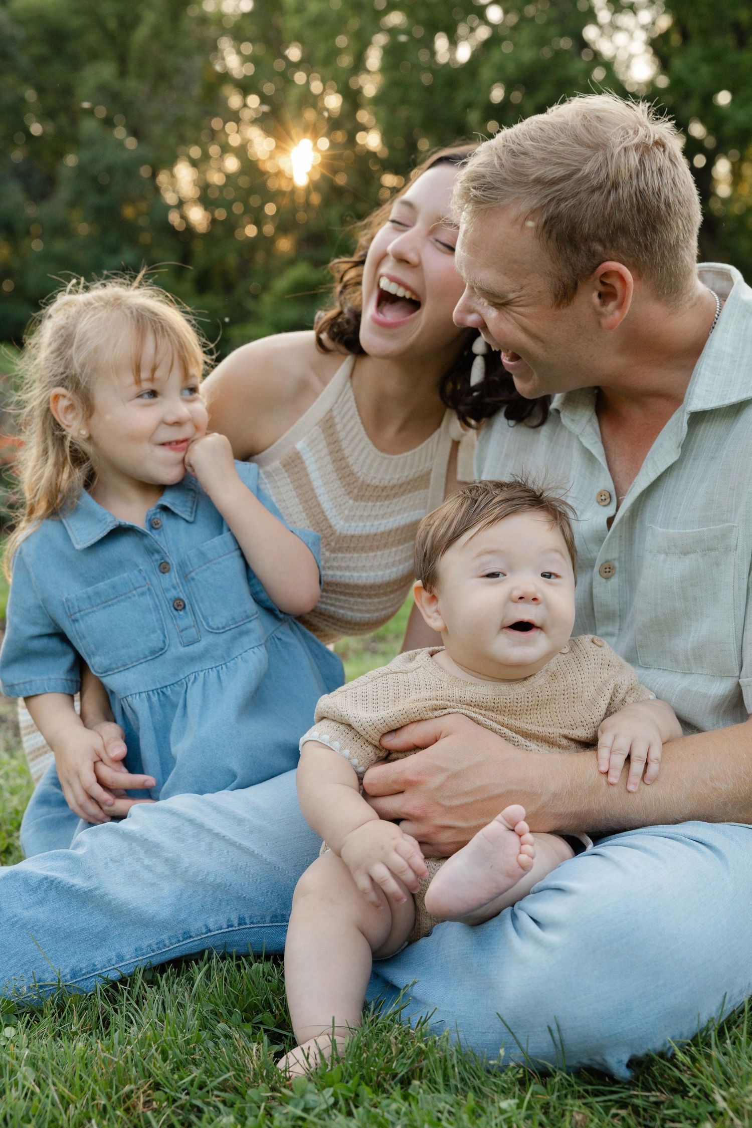 family session with a baby and a toddler , candid laughs and real moment, not posed