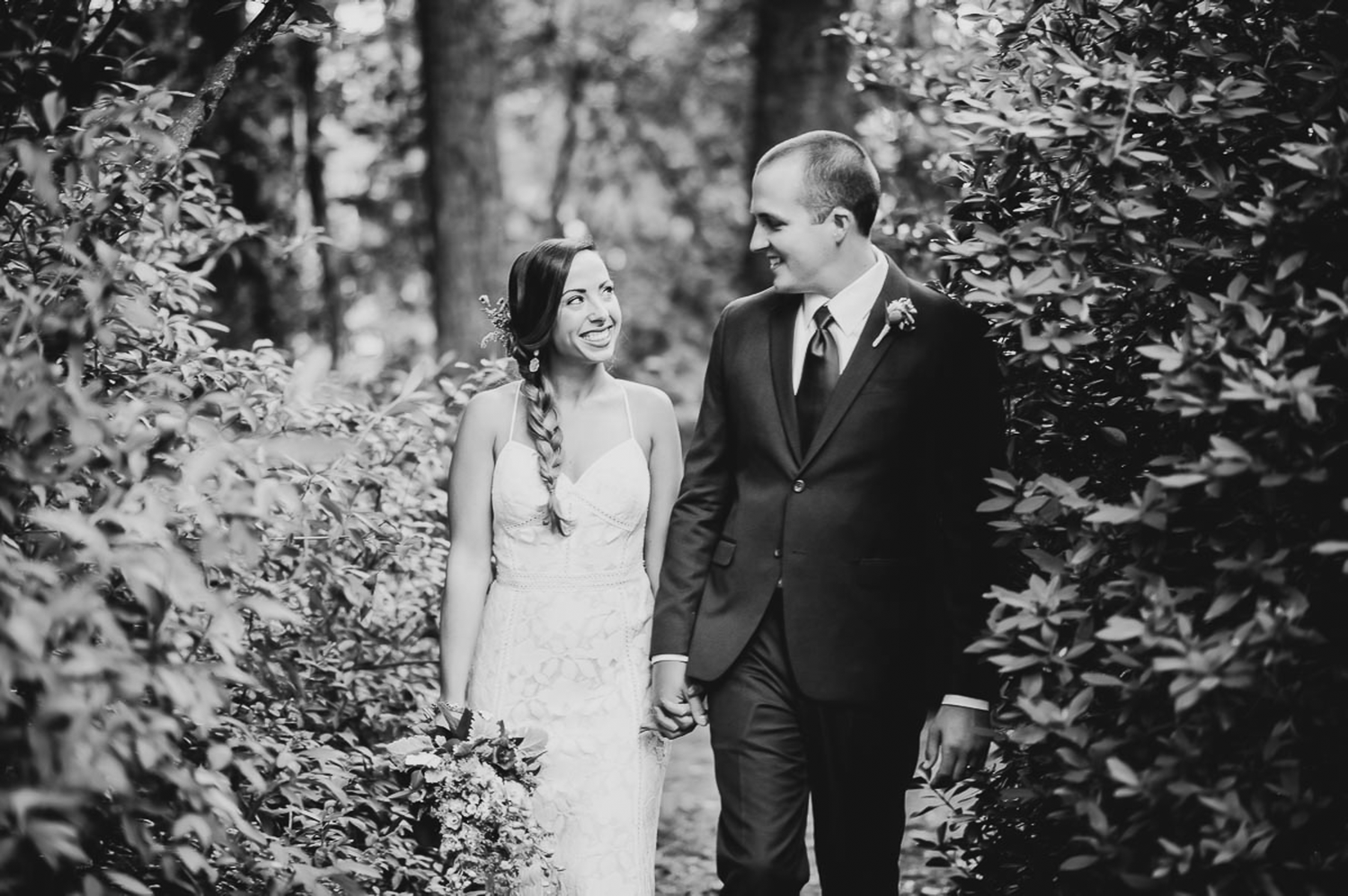 Bride and groom looking at each other during formals in Atlanta, GA.