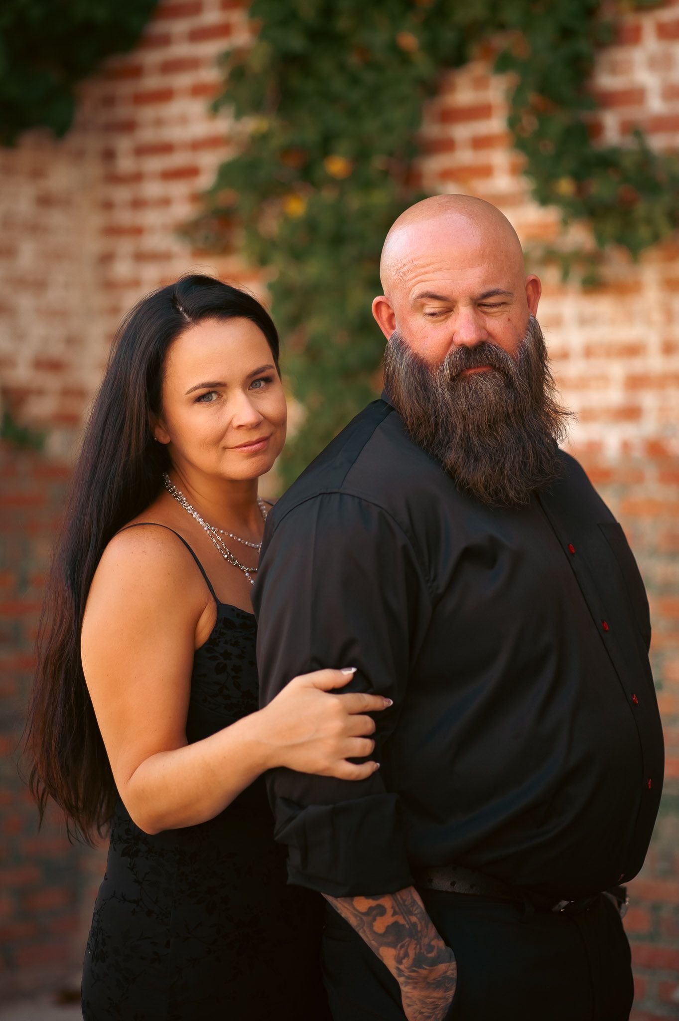 Up close image of couple posing in engagement session in Northwest GA.