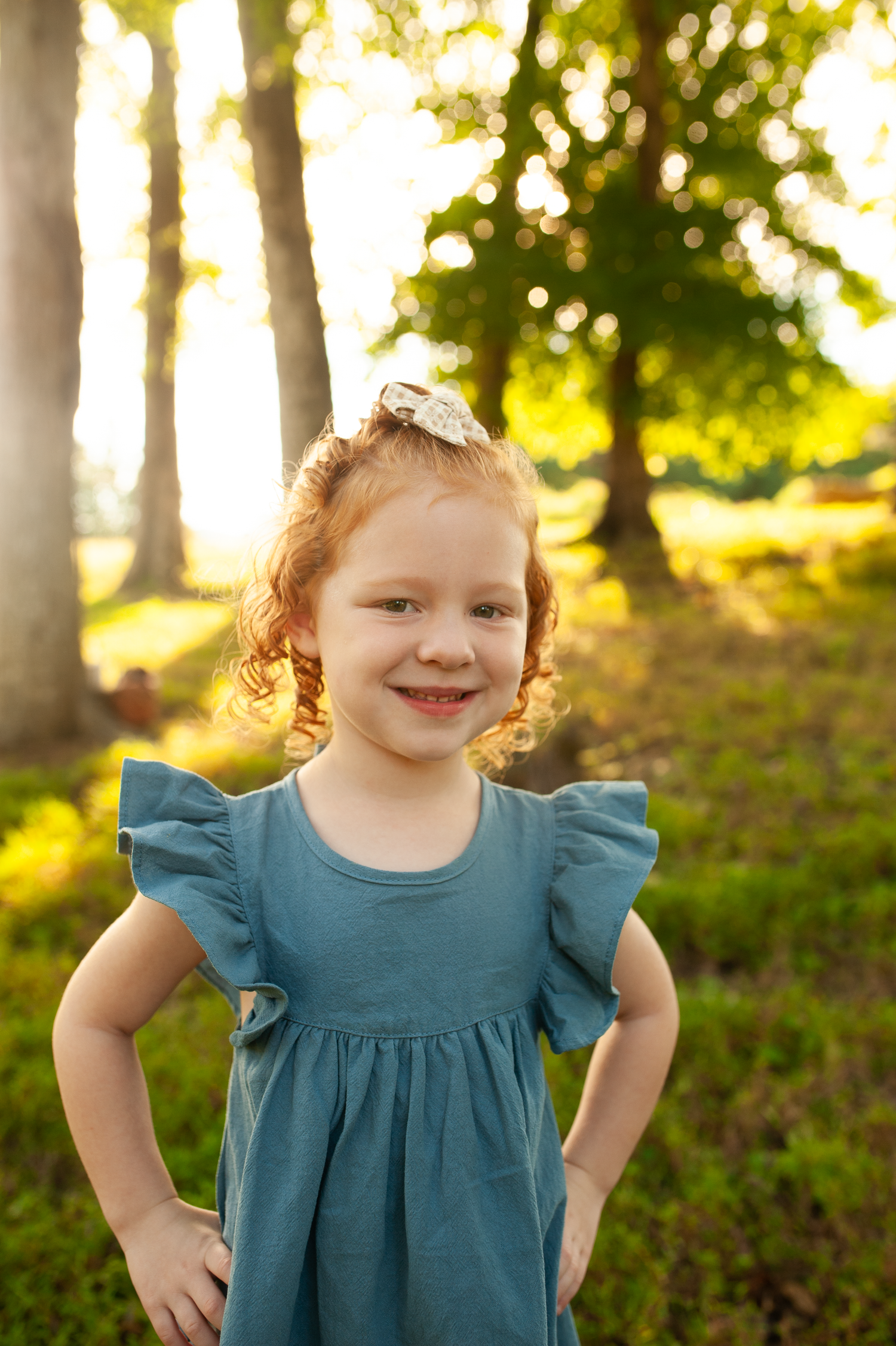 Portrait of girl in fall family photos in Cartersville, GA.