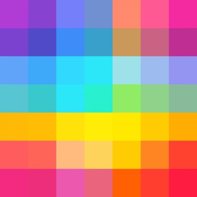 Abstract colorful gradient pattern with vibrant rainbow hues arranged in rectangular blocks.