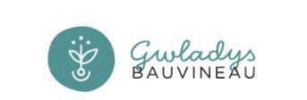 Two teal circular logo designs with cursive text.