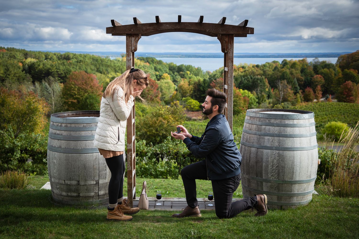 Traverse City surprise proposal at Chateau Chantal captured by Karly Walker.