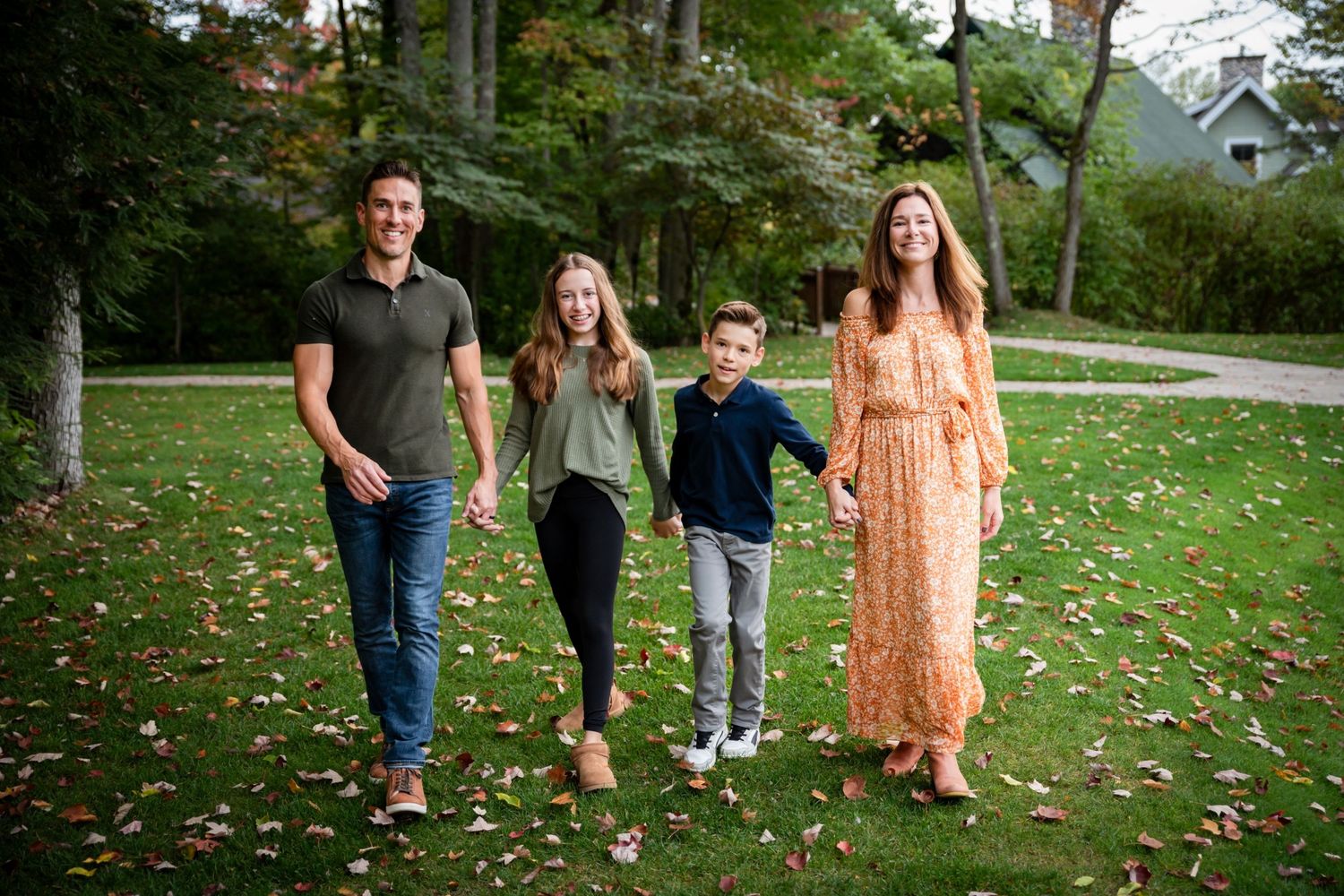 Fall family mini session captured by Treehouse Studios photography at Crystal Mountain near Traverse City Michigan