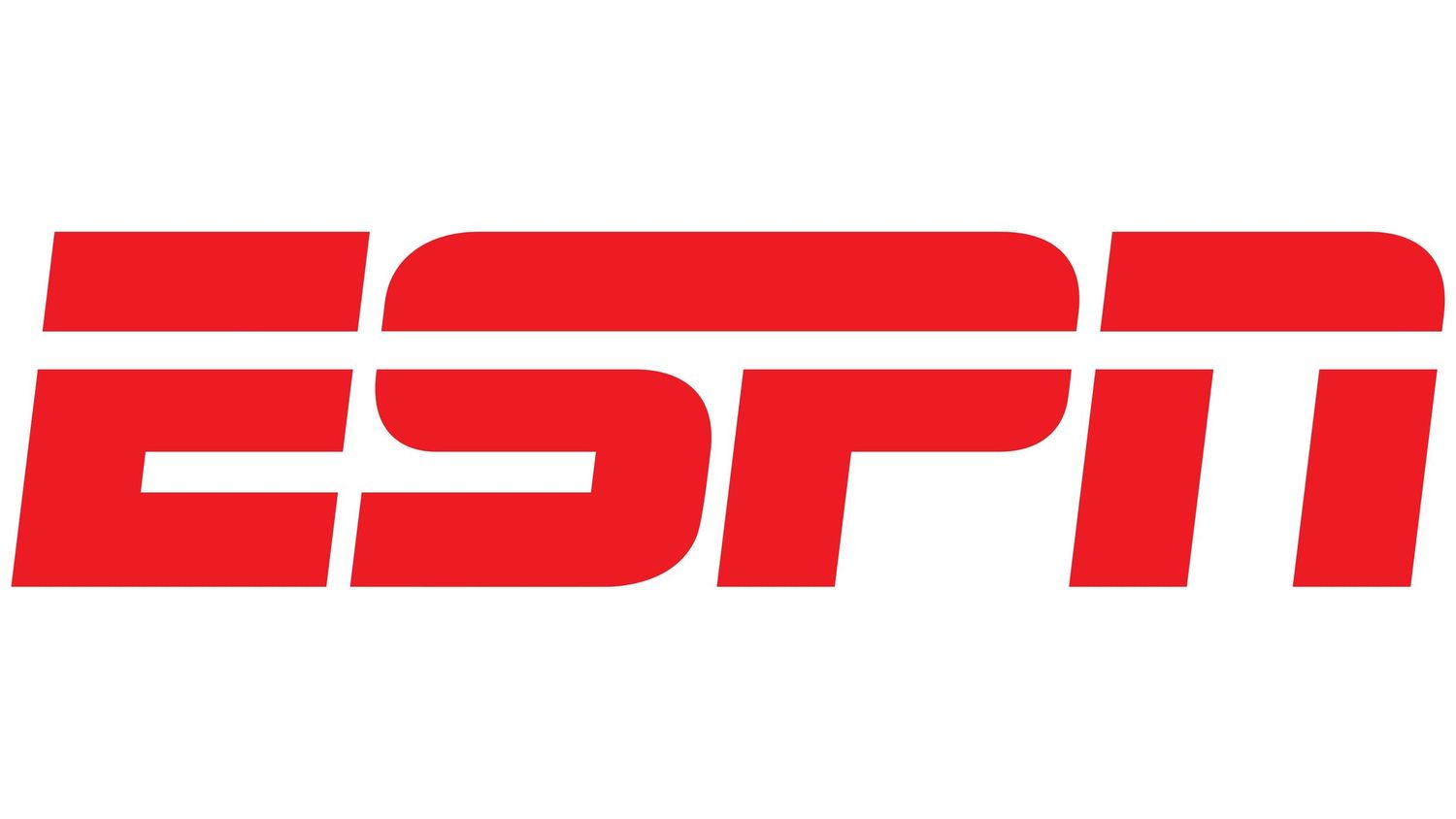 ESPN logo in bold red letters on a white background, representing the popular sports broadcasting network.