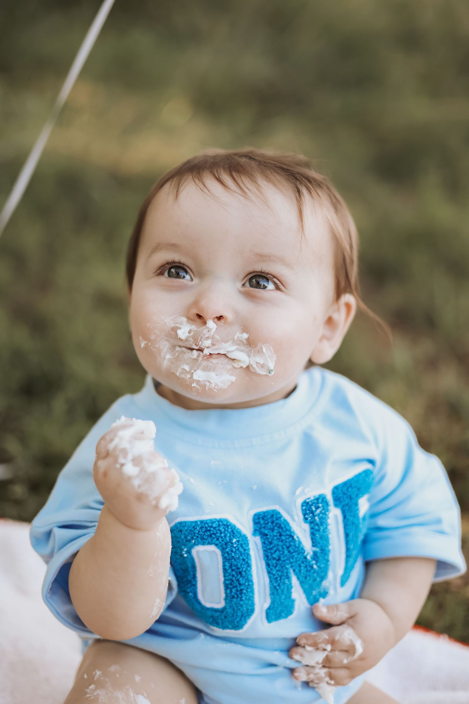 Baby wearing light blue 