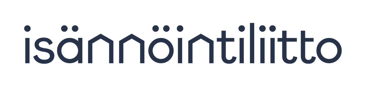 Isännöintiliitto logo featuring clean dark blue typography on white background.