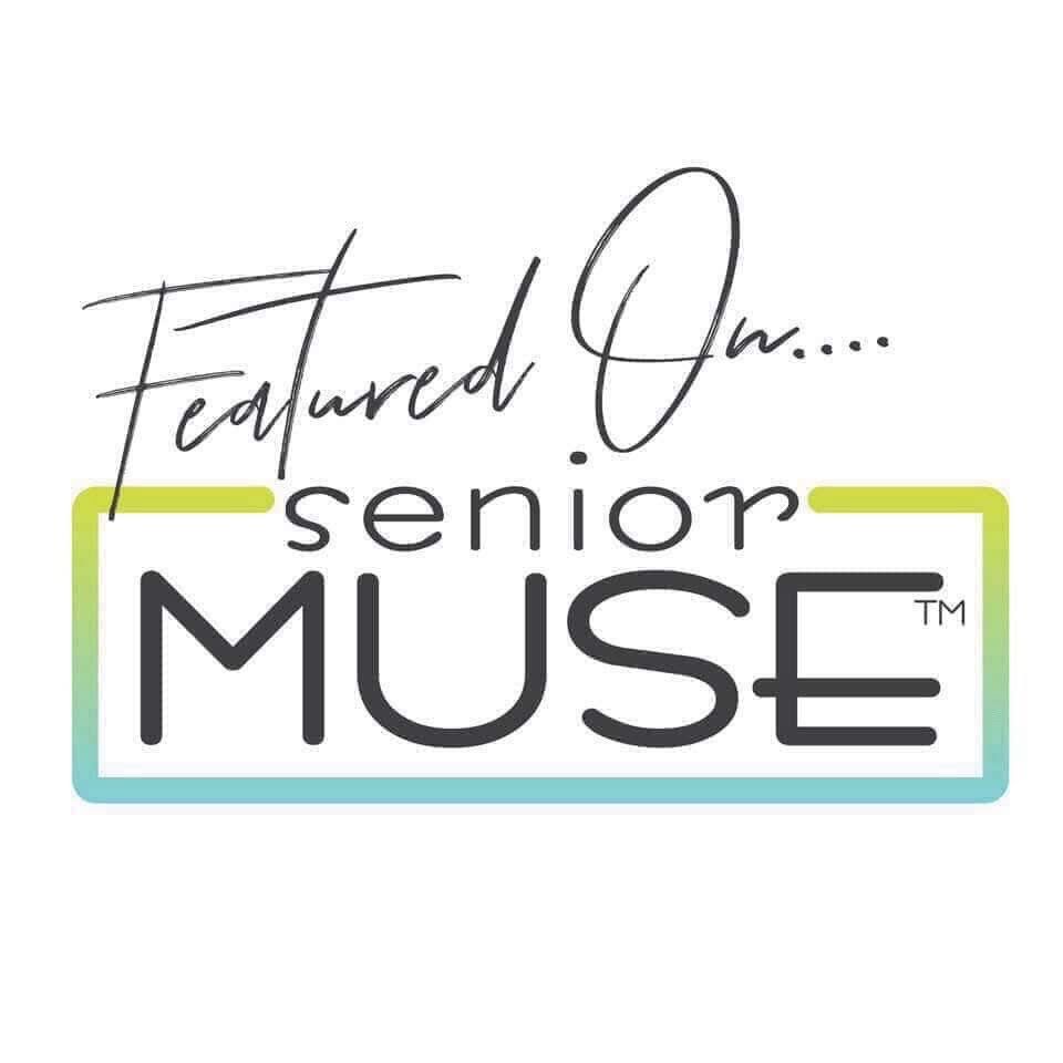 Featured On Senior Muse logo badge with gradient border in teal and yellow-green colors.