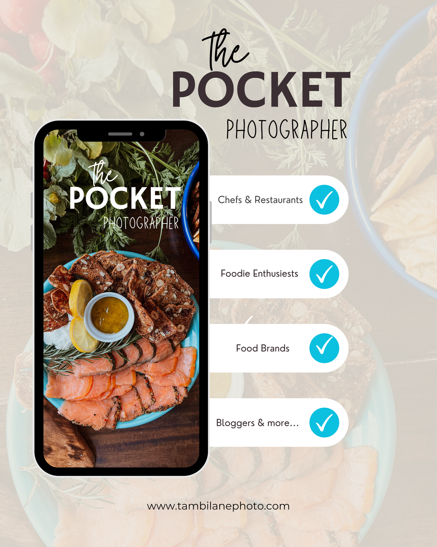 A series of social media profile banners featuring seafood dishes and food photography branding elements on a light background.