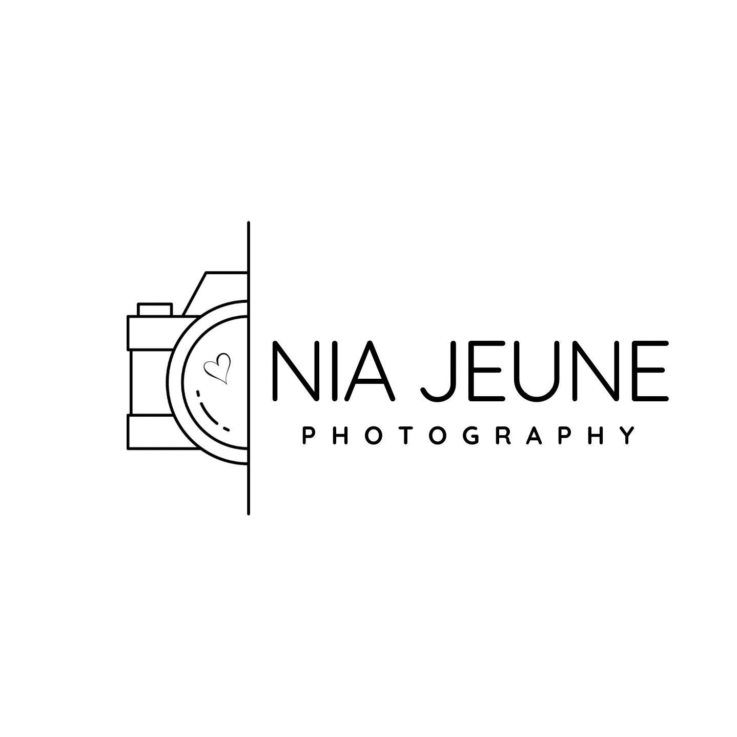 Professional photography logo design with geometric camera icon.