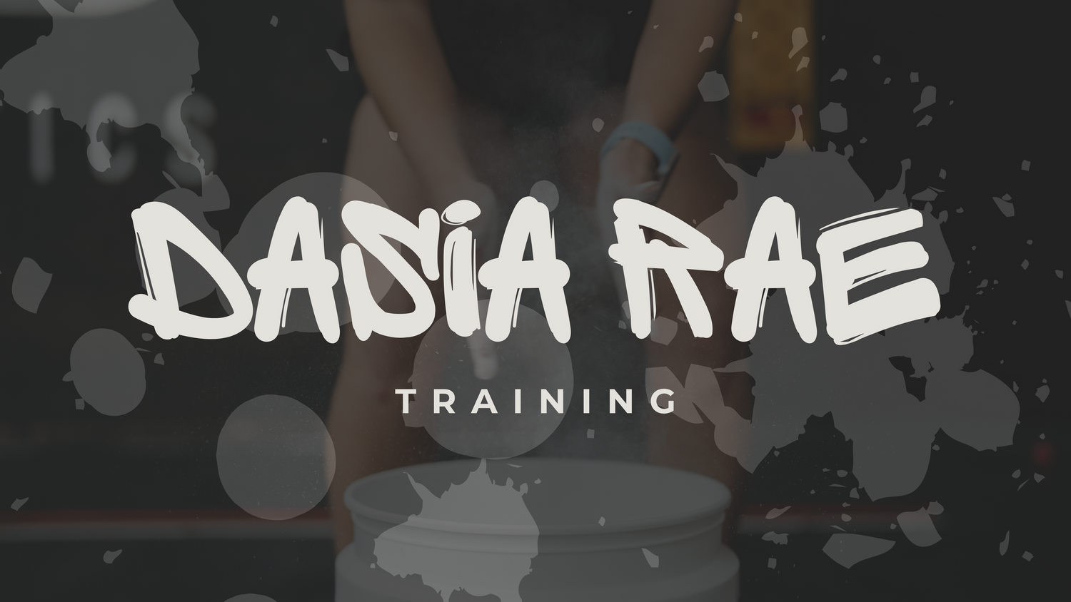 Modern graffiti-style logo design for Dania Rae Training with splatter effects.