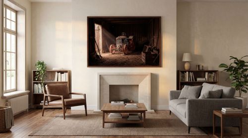 The Forgotten Machine displayed in a moody interior visualisation.
