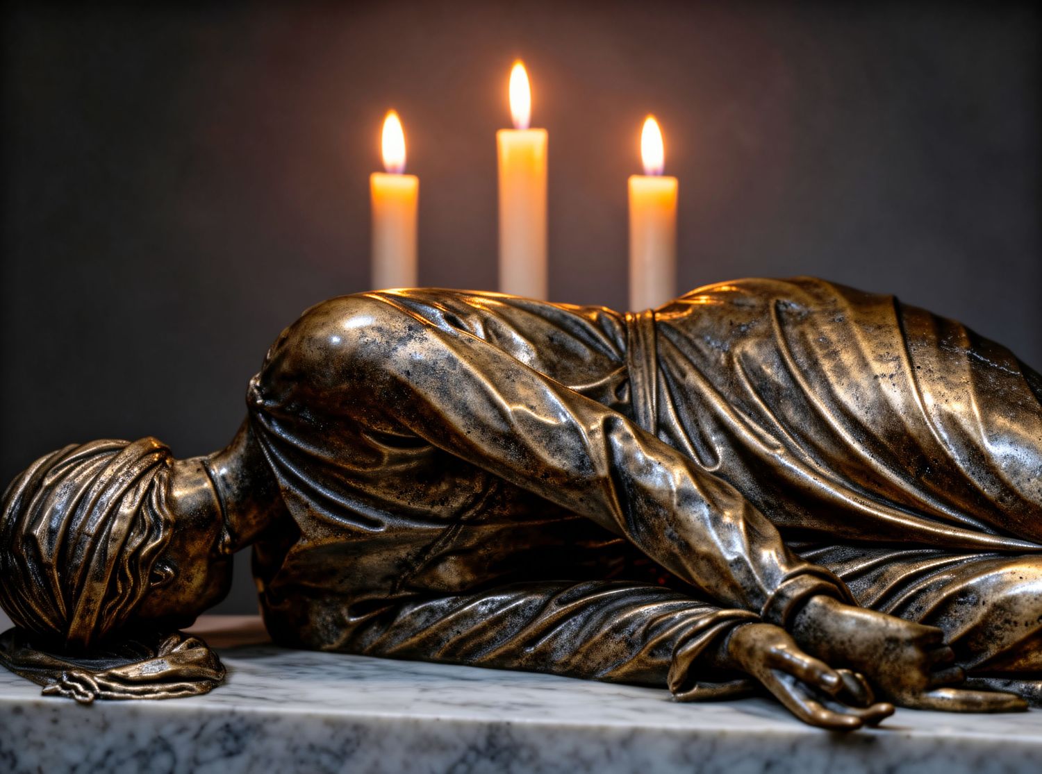 The Gold Sentinel, silence is golden, an Italian sculpture