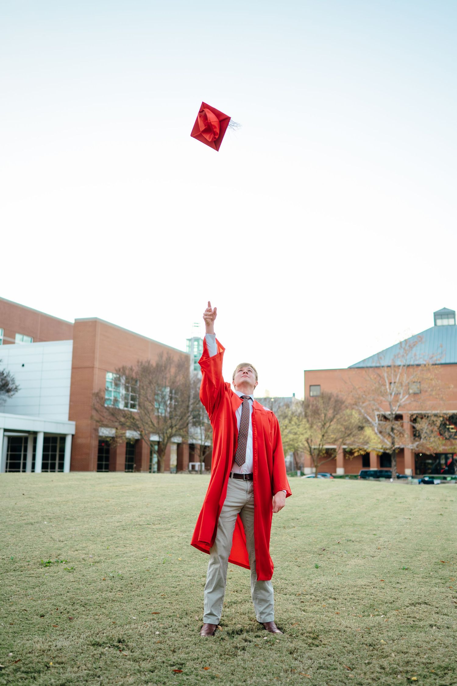 Cap and gown graduation photos in Raleigh North Carolina