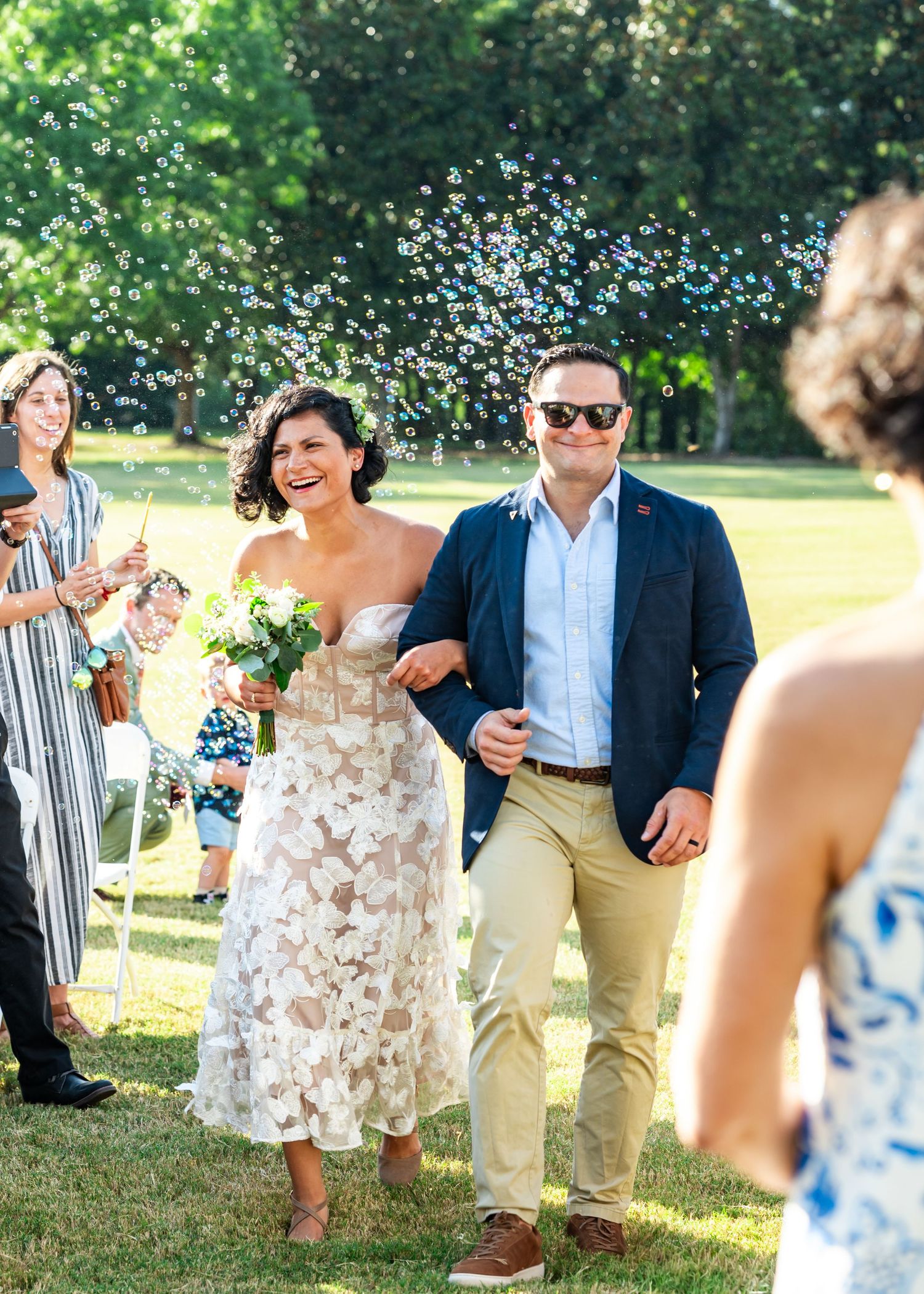 Wedding celebration with guests in Raleigh NC