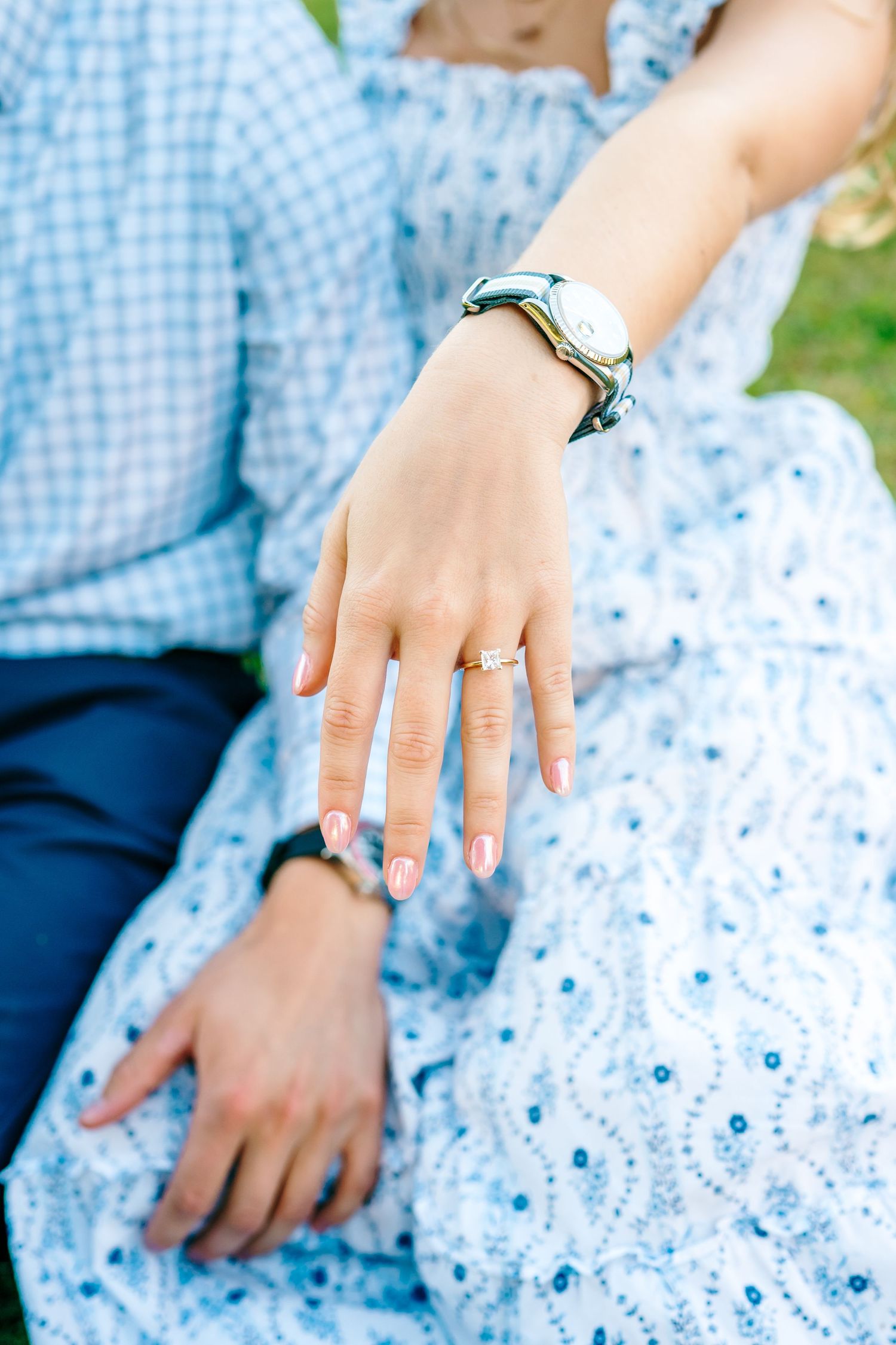 Outdoor couples engagement photoshoot in Raleigh North Carolina