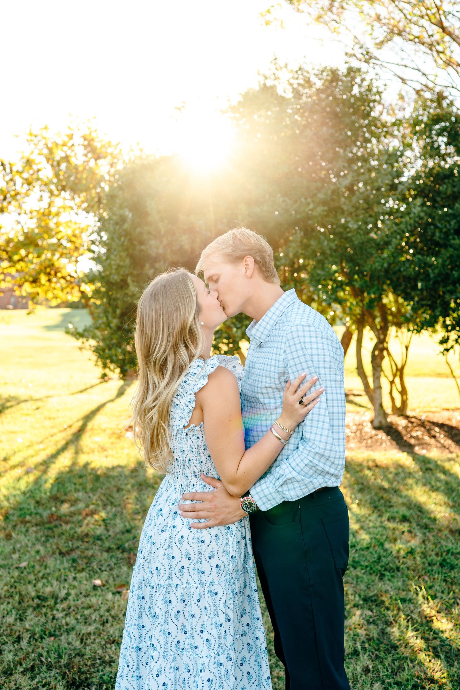 Lifestyle couple portrait in Raleigh NC for engagement announcement
