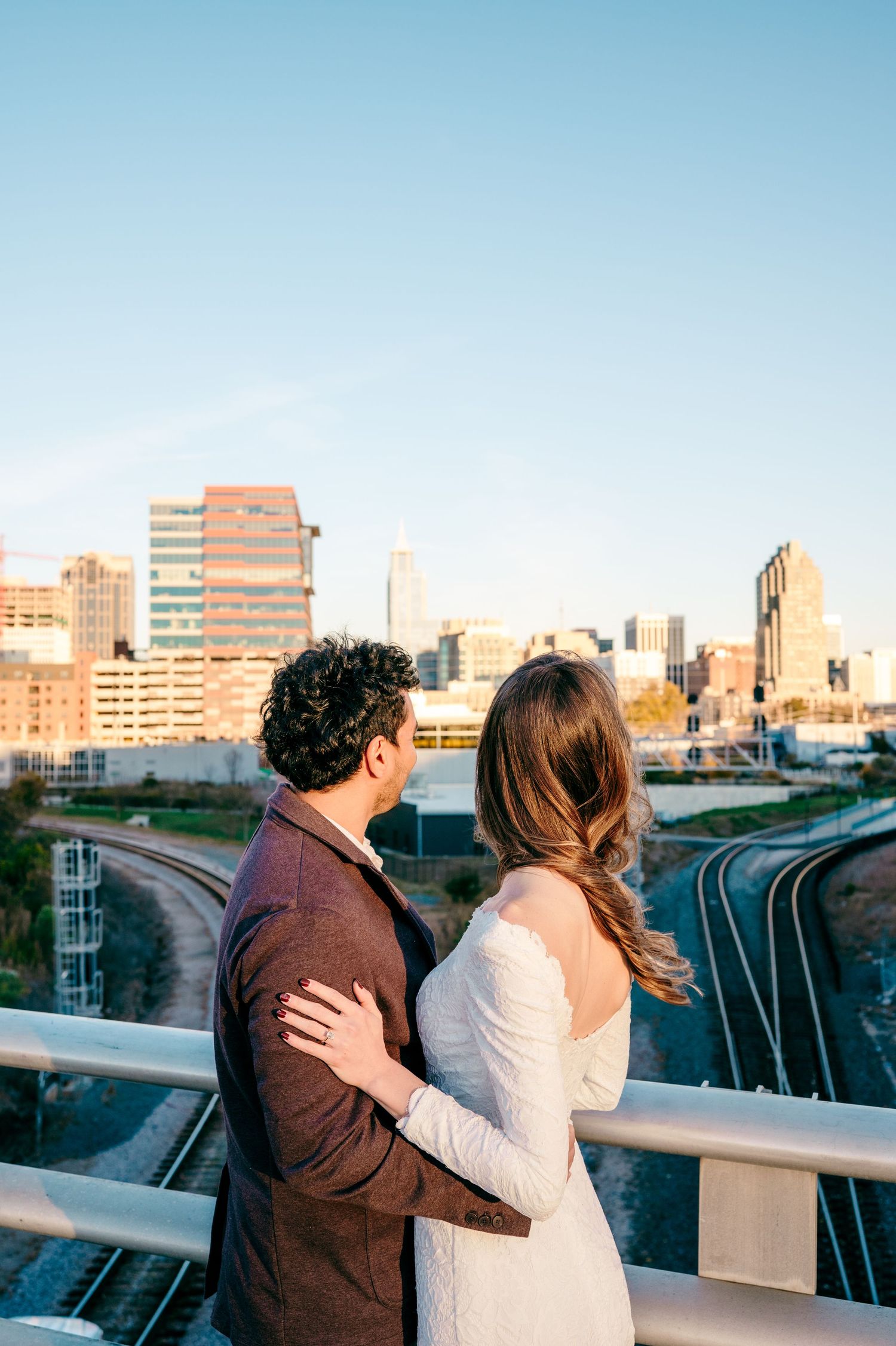 Fall engagement photos in downtown Raleigh North Carolina