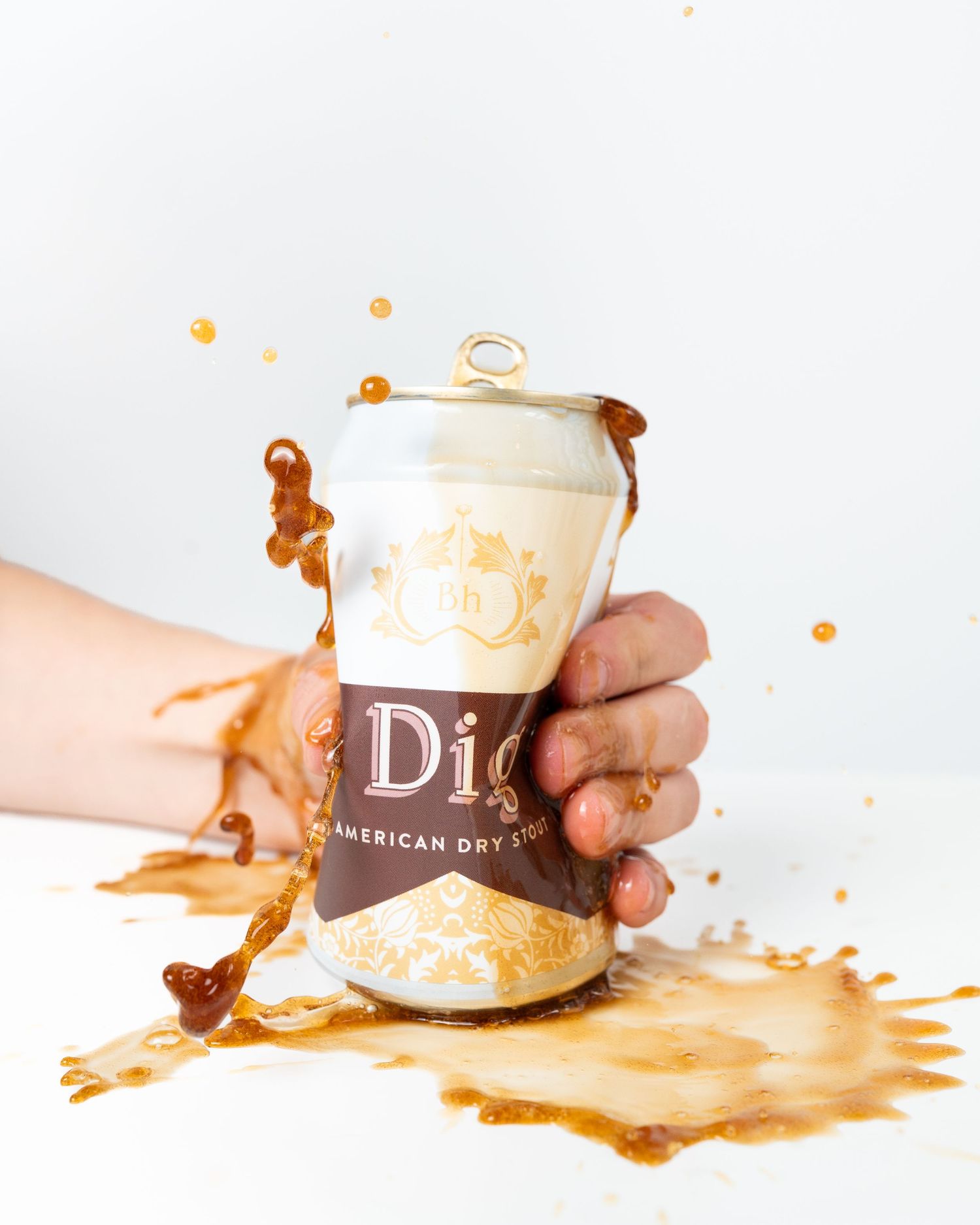Fun beverage product photography in studio