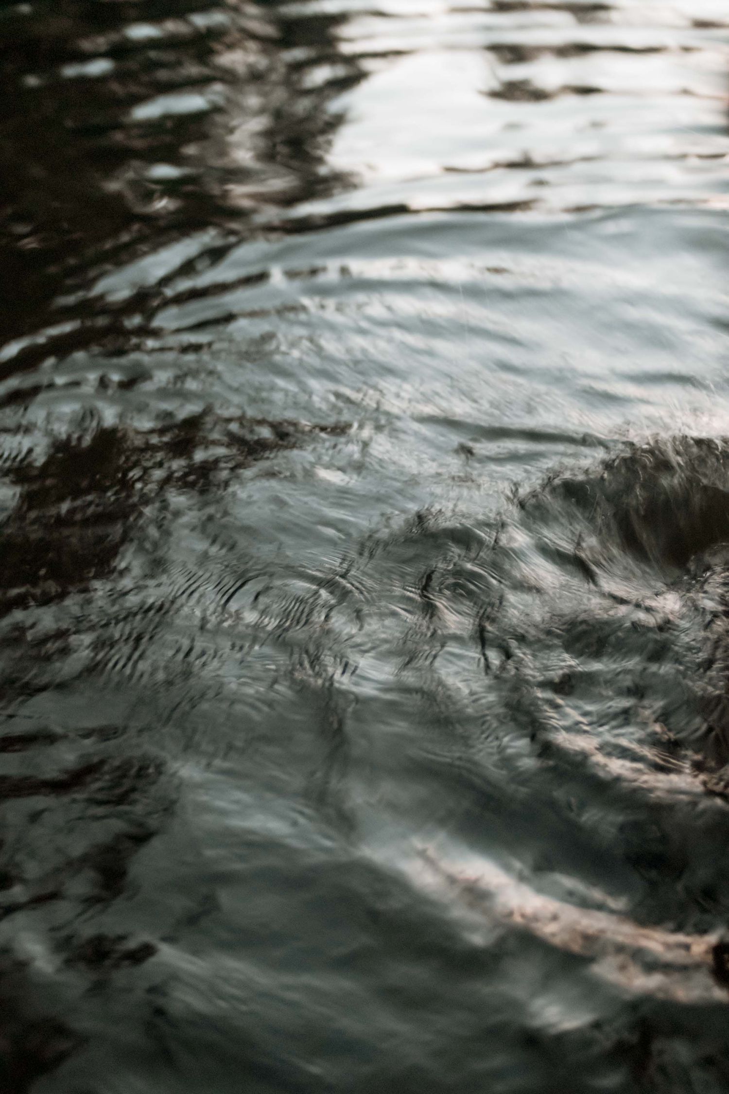 close up of water ripples at twilight
