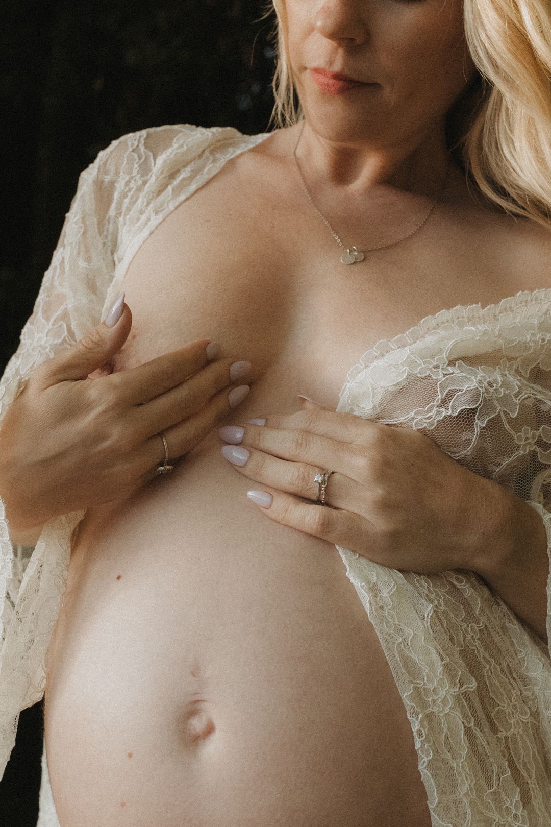 real, unfiltered, maternity, seminude, etherial