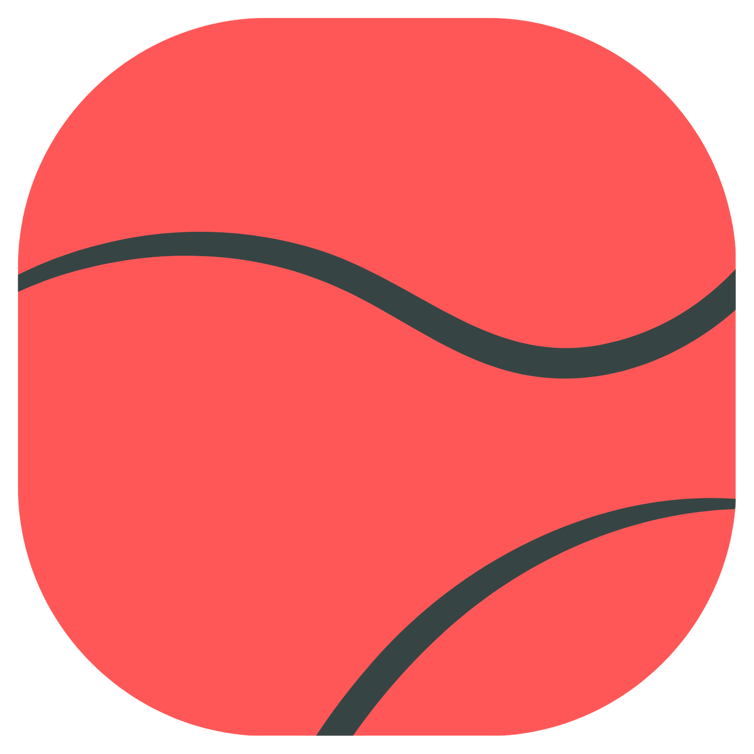 Red geometric shapes with curved black lines creating an artistic composition.