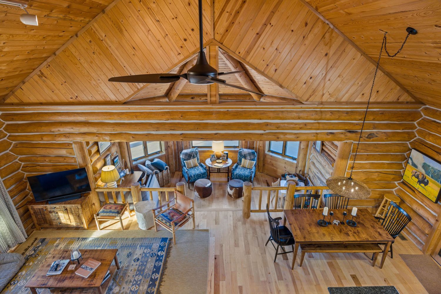 Living Room in luxury Ennis, Montana home