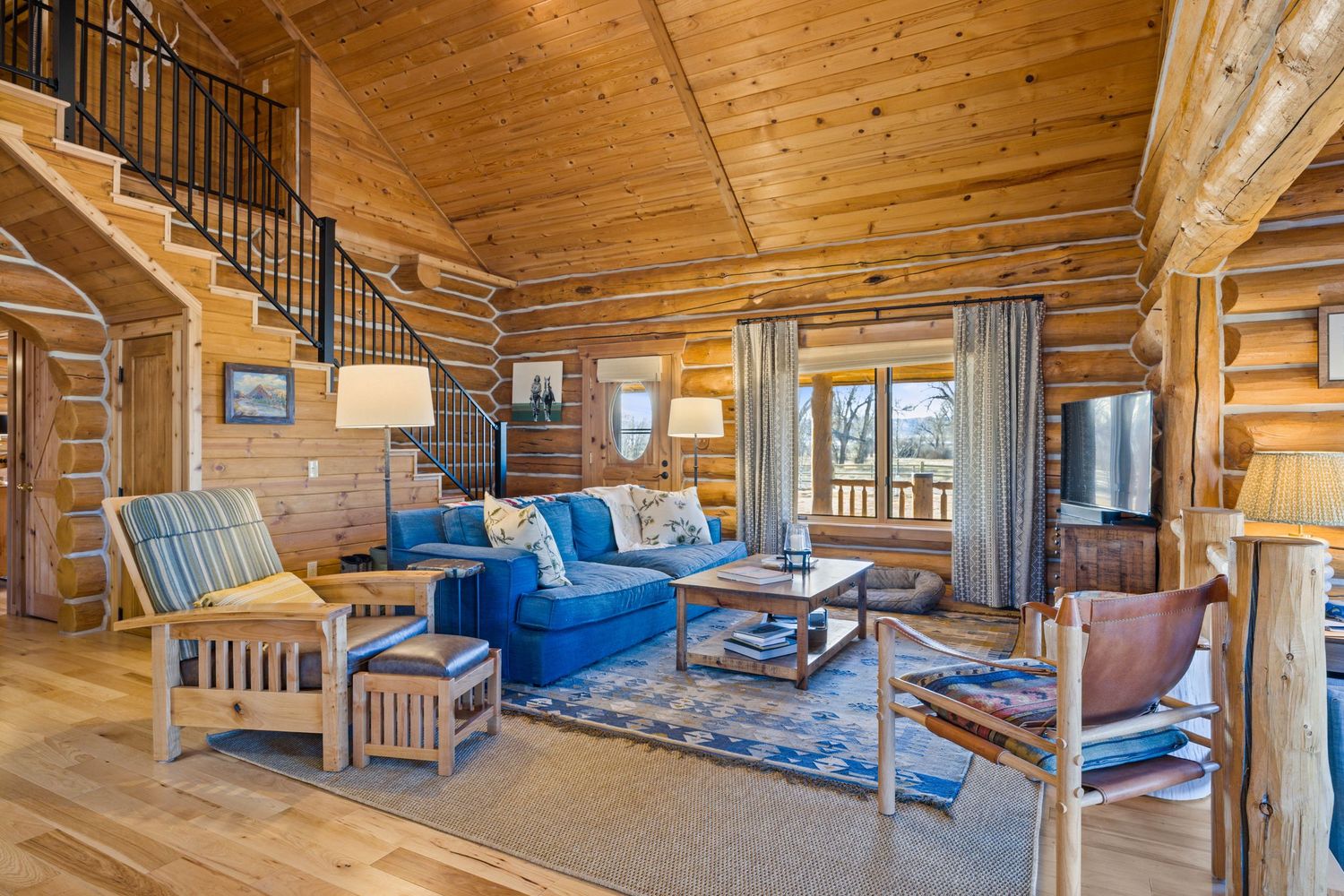 Living Room in luxury Ennis, Montana home