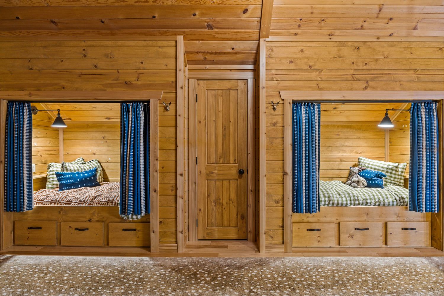 Sleeping nooks in luxury Ennis, Montana home