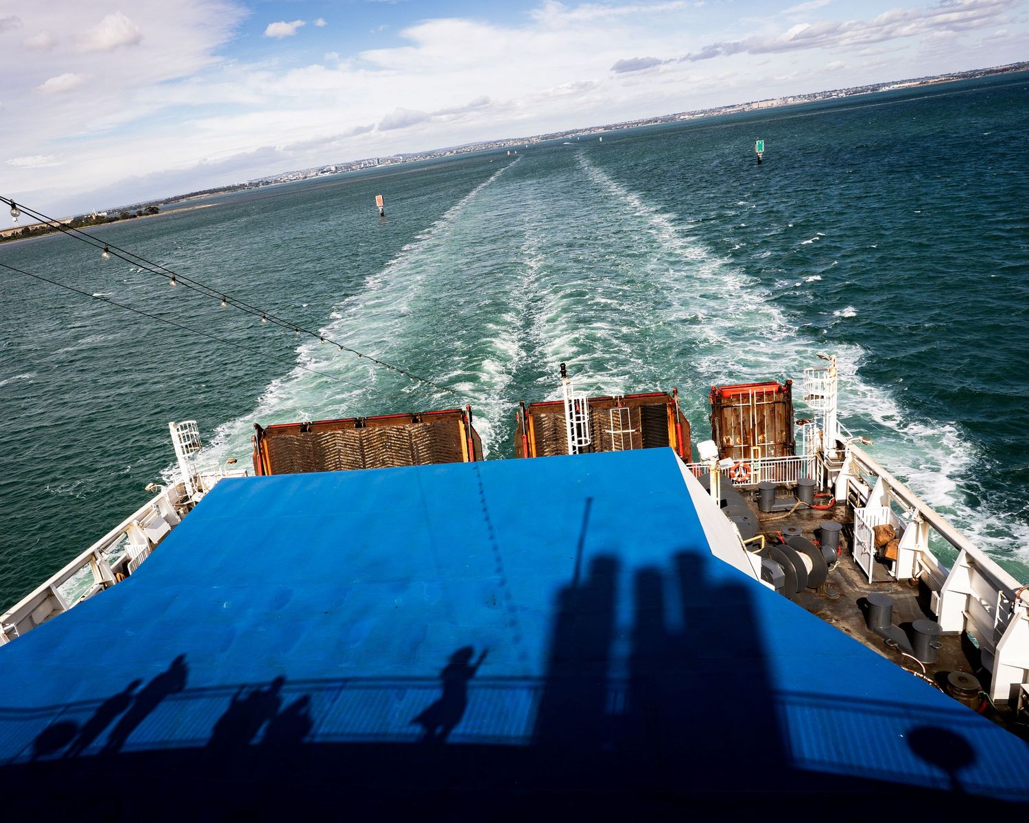A street style silhouette taken aboard The Spirit Of Tasmania as it departs from Geelong headed for Devonport, Tasmania, Australia.