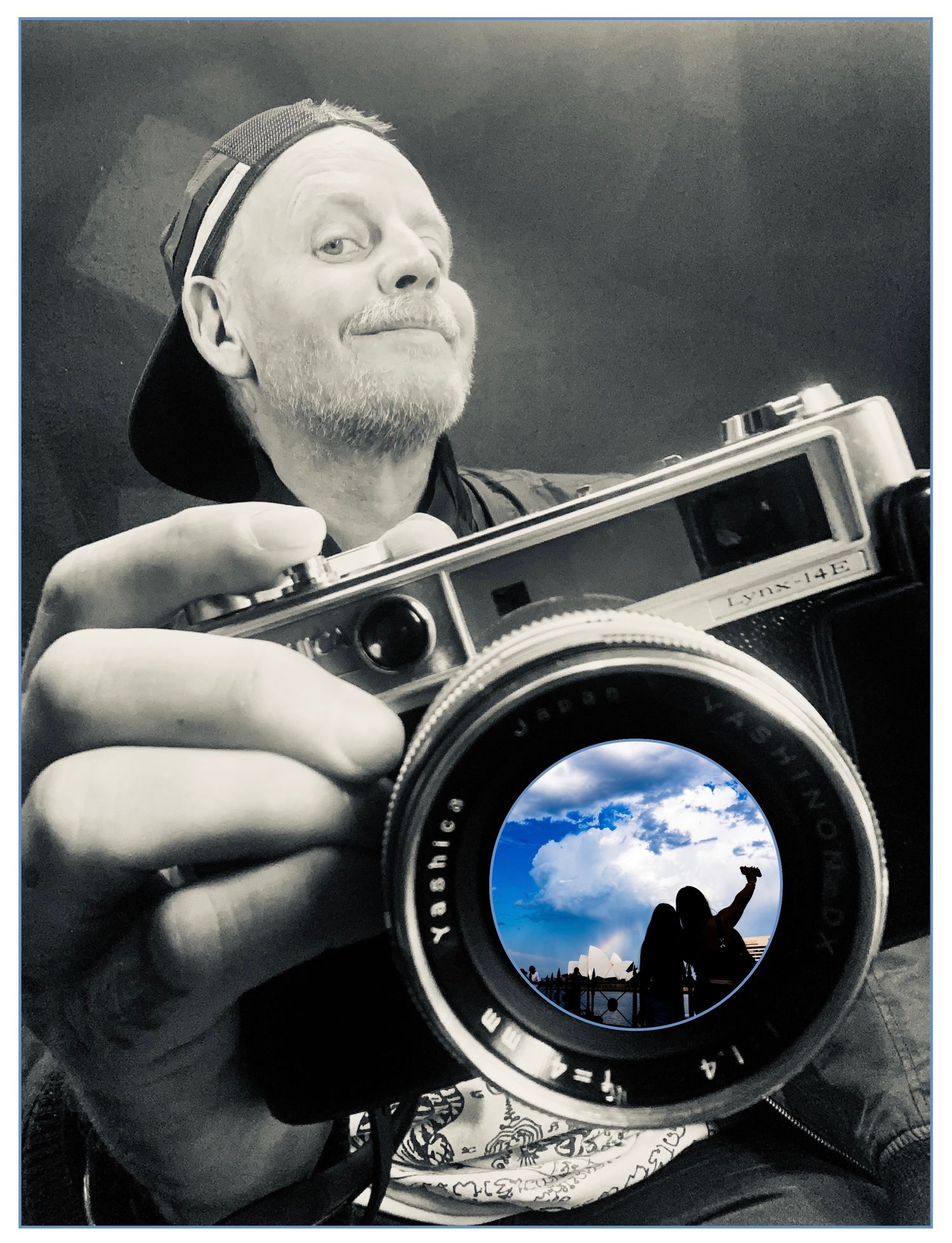 Kactus Skot self portrait depicting a street photography style shot of Circular Quay, Sydney.