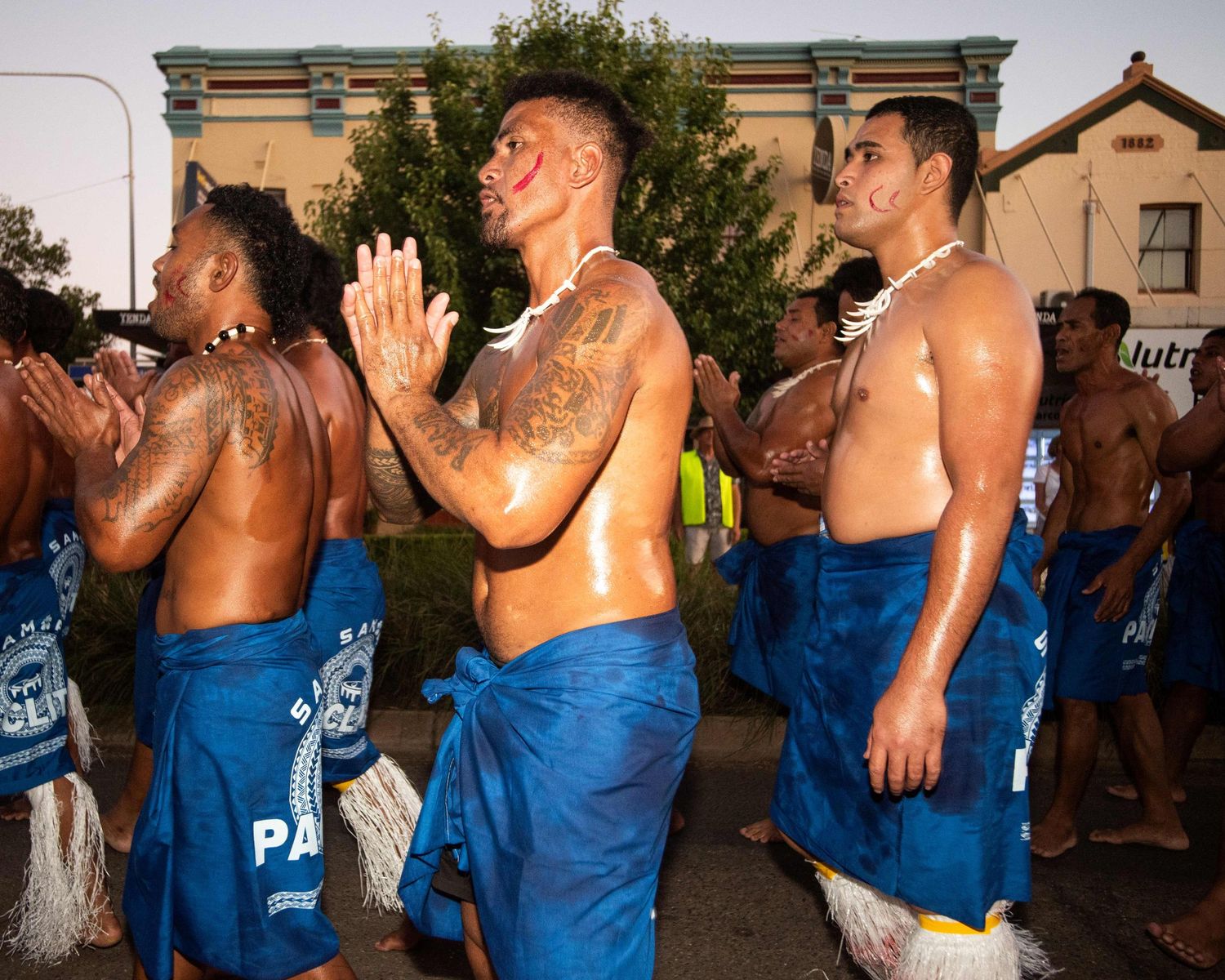 Samoan dancers joining in the local Christmas festivities in regional NSW.