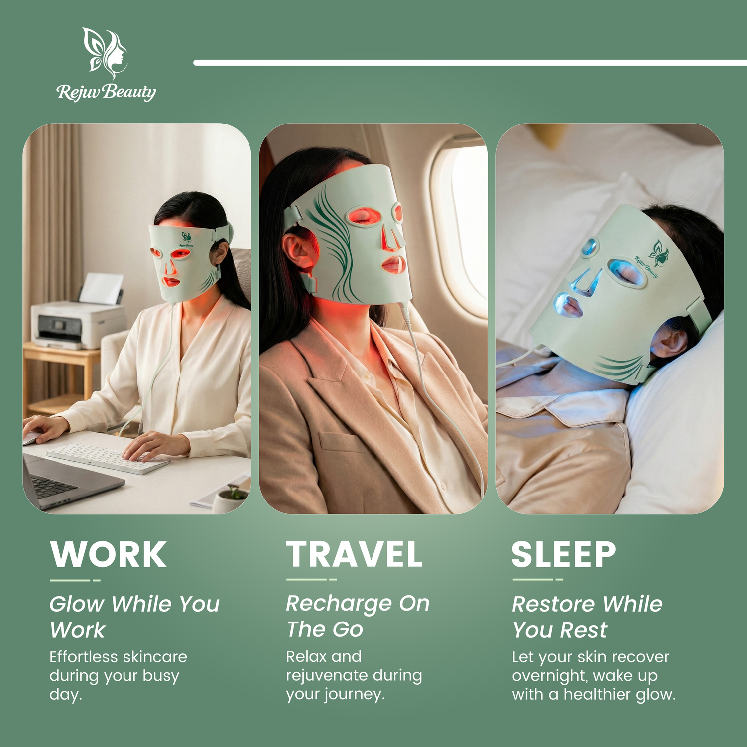 A collection of lifestyle icons showing daily activities like work, travel, and sleep arranged in a modern minimalist design.