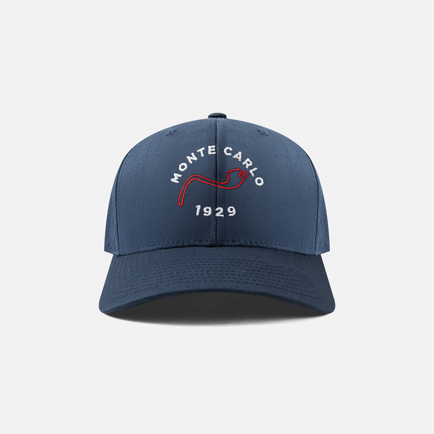 Navy blue baseball cap with vintage 1929 embroidered text and curved brim.