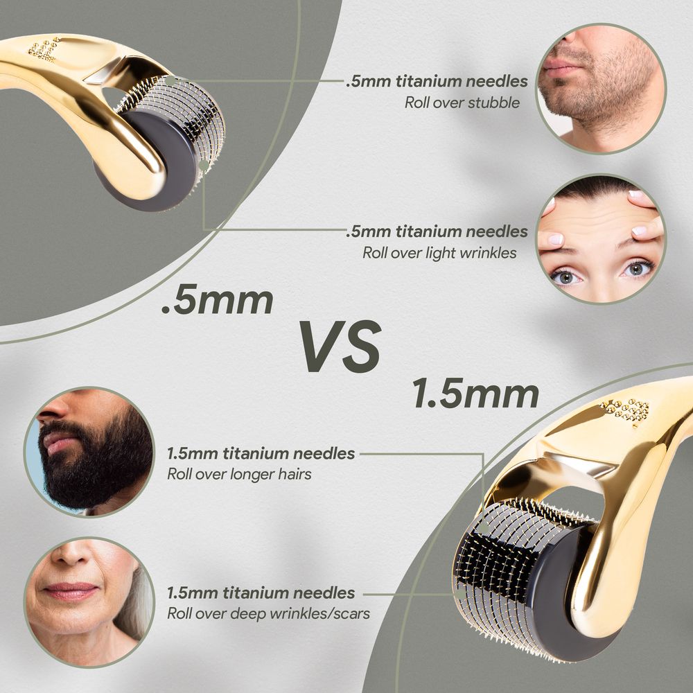 Comparison of different titanium needle sizes for cleaning equipment.