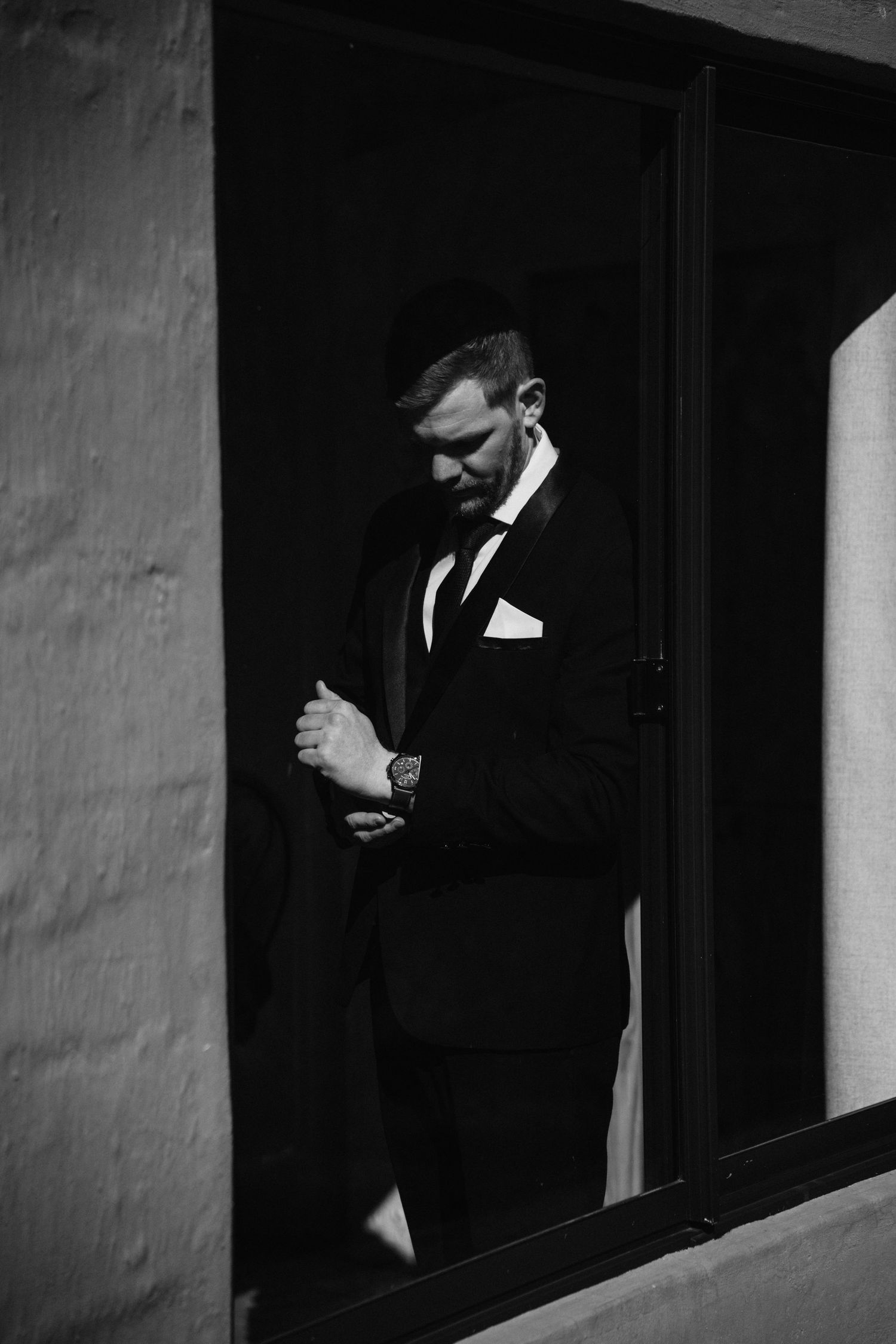 A groom on his wedding day, photo taken by Jordie Captures