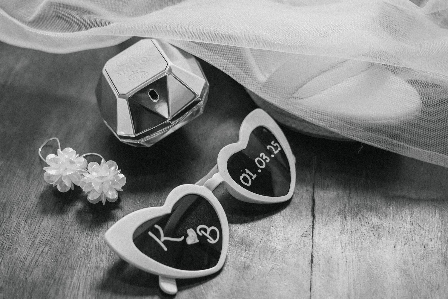 Bridal items arranged in a photo taken by Jordie Captures