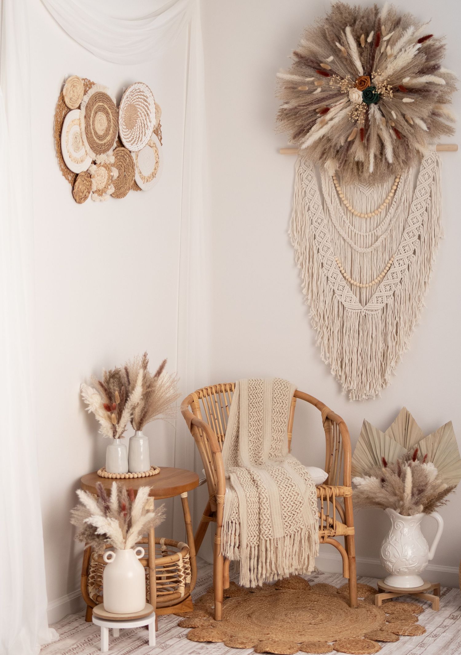 Boho-style home photography studio