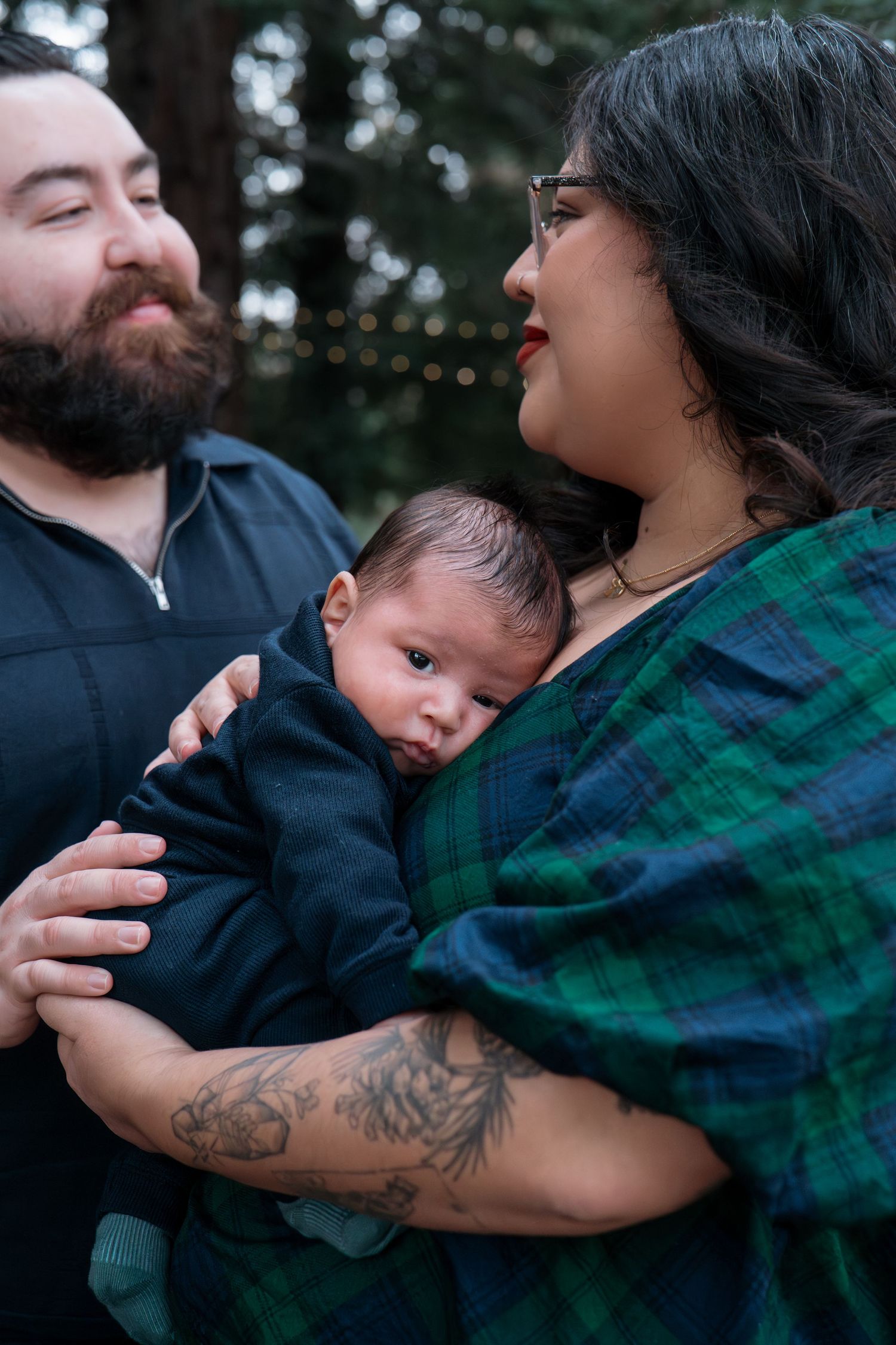 Tender family moment captured in progressive frames showing gentle embraces outdoors in Roseville, CA