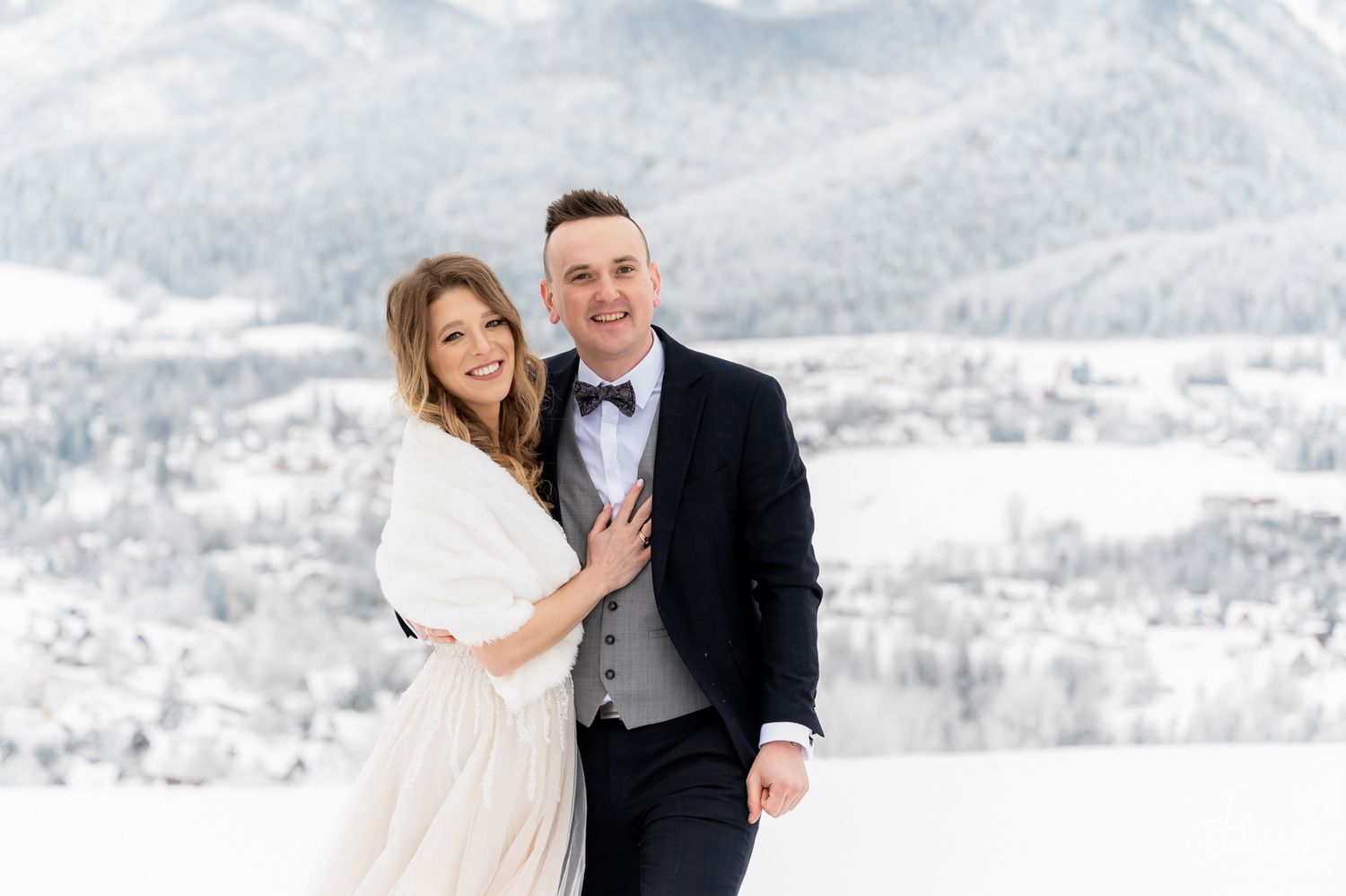 Romantyczna zimowa sesja ślubna w górach, Podhale i Tatry