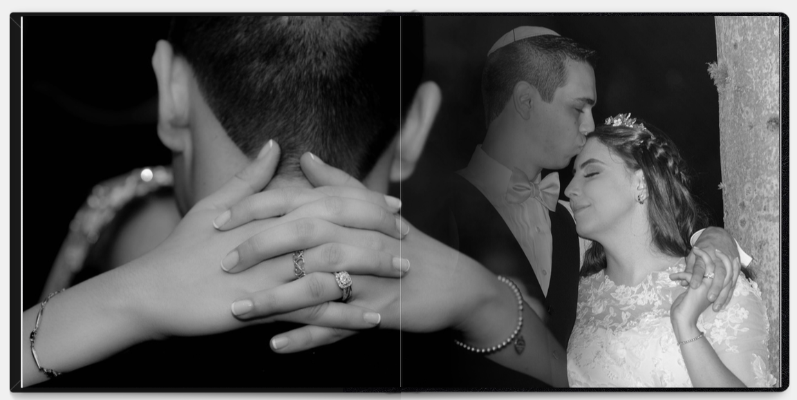 A series of black and white photographs showing intimate close-up shots of people embracing and kissing.