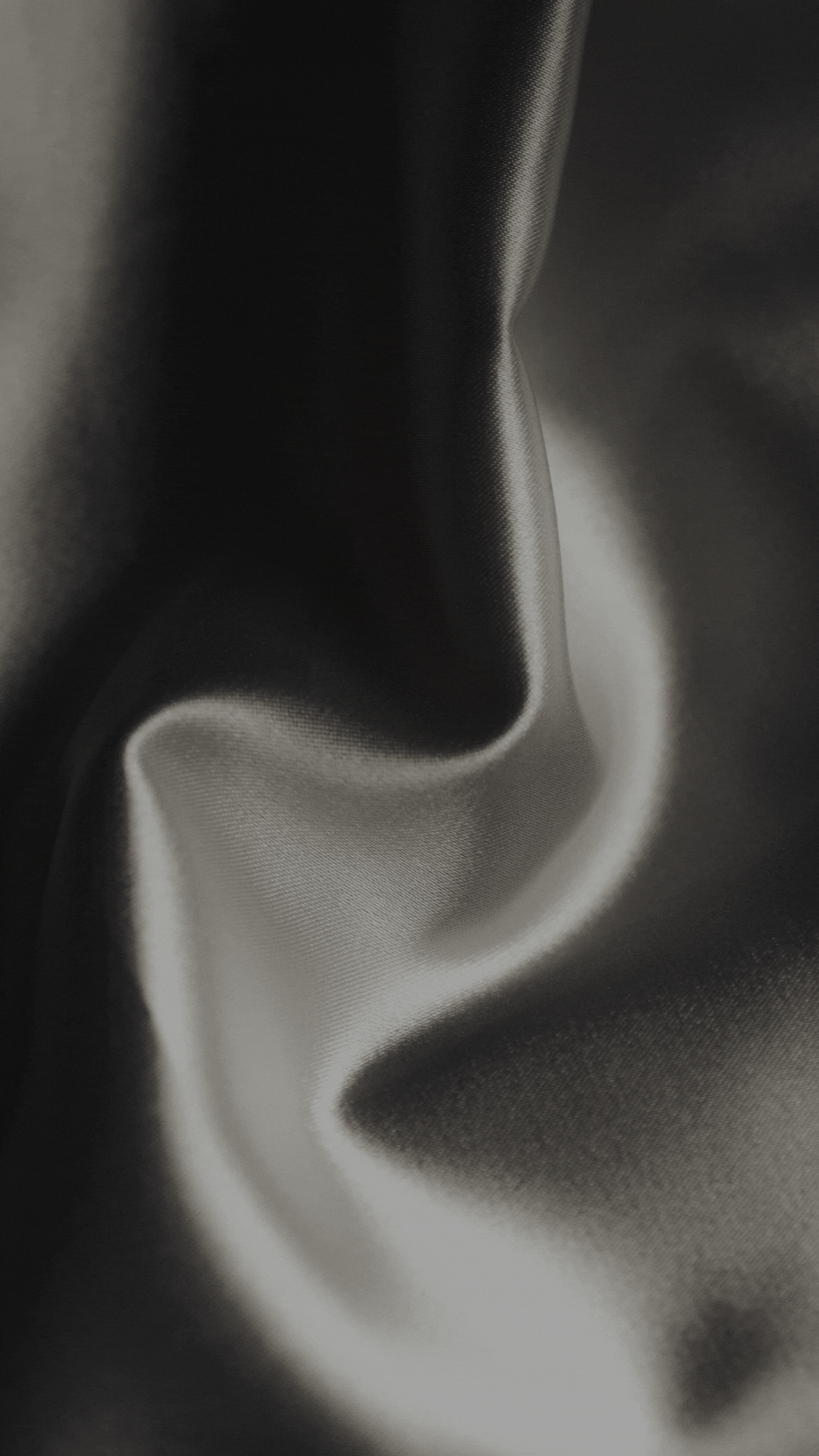 A black and white abstract photographic study showing a smooth flowing curve with dramatic light and shadow.