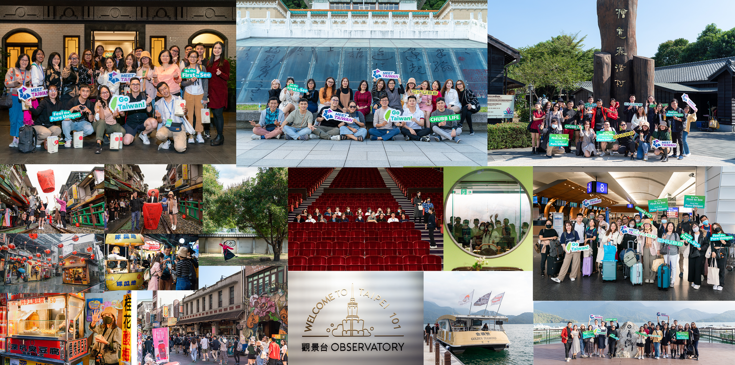Collection of group photos showing outdoor gatherings and community events in various locations.